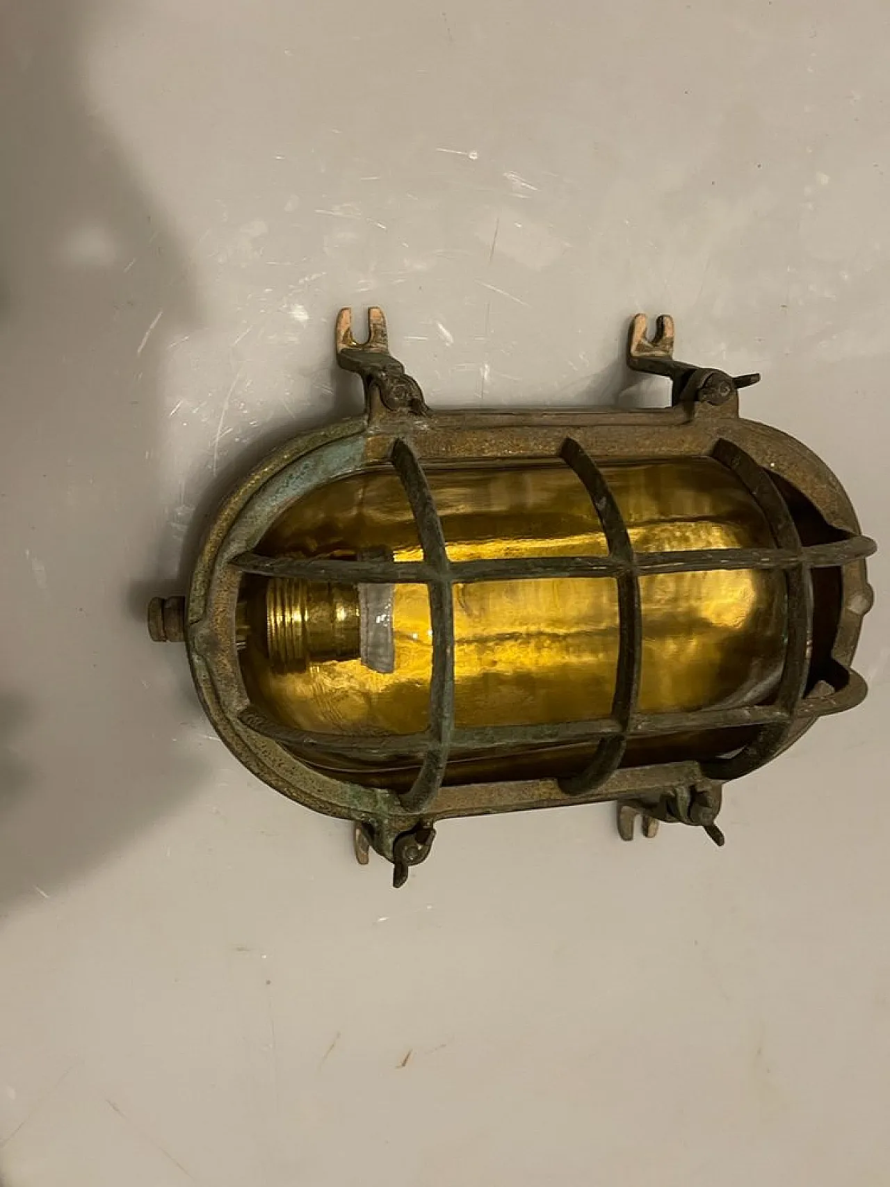 5 brass garden sconces, 1940s 4