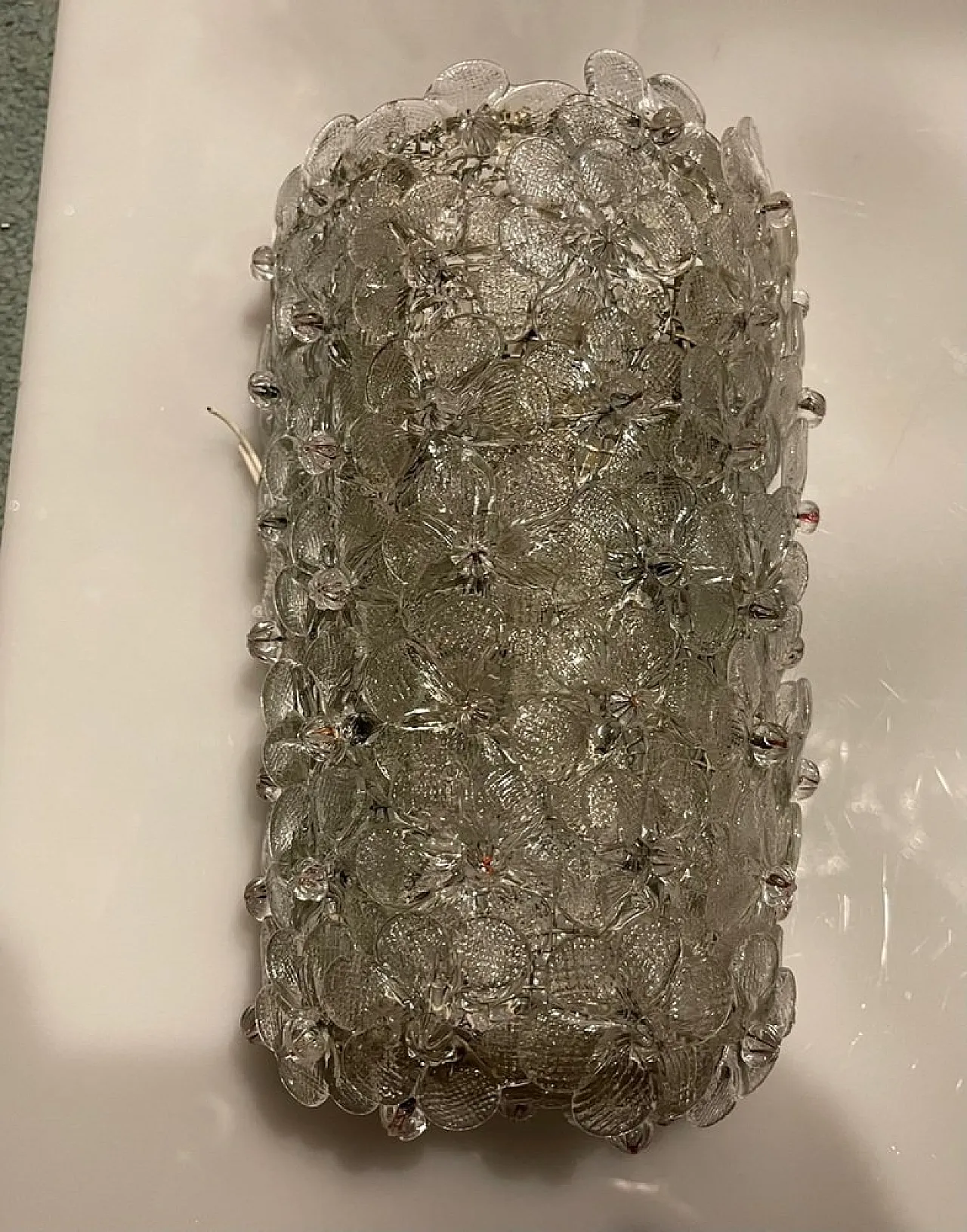 Applique floreale in vetro di Murano attribuita a Seguso, anni '60 1