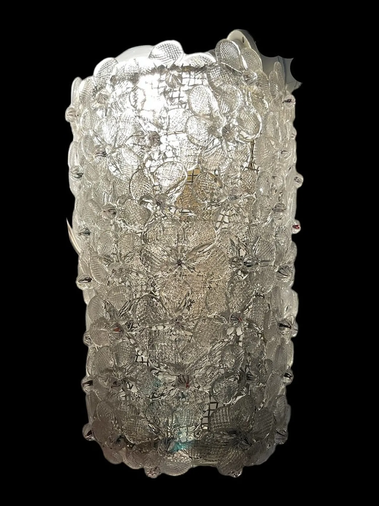 Applique floreale in vetro di Murano attribuita a Seguso, anni '60 2