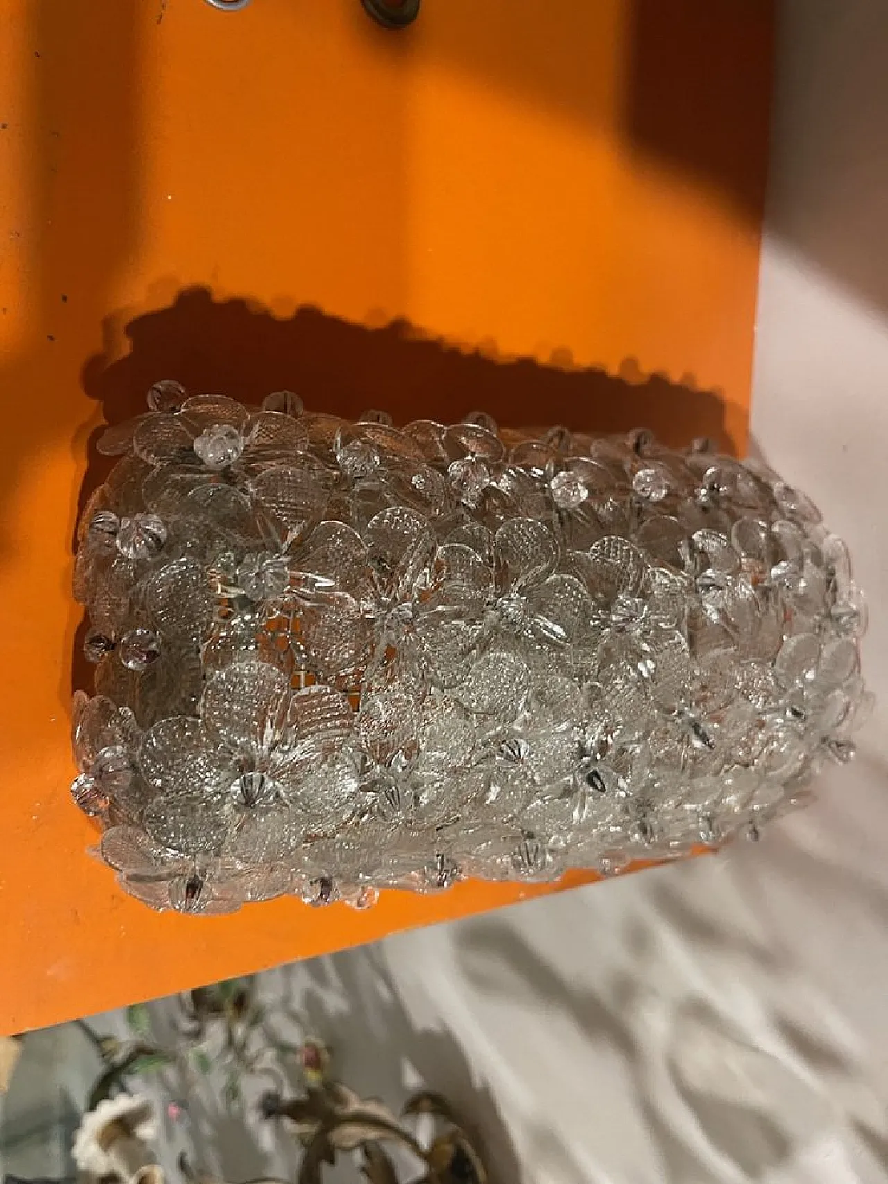 Applique floreale in vetro di Murano attribuita a Seguso, anni '60 3