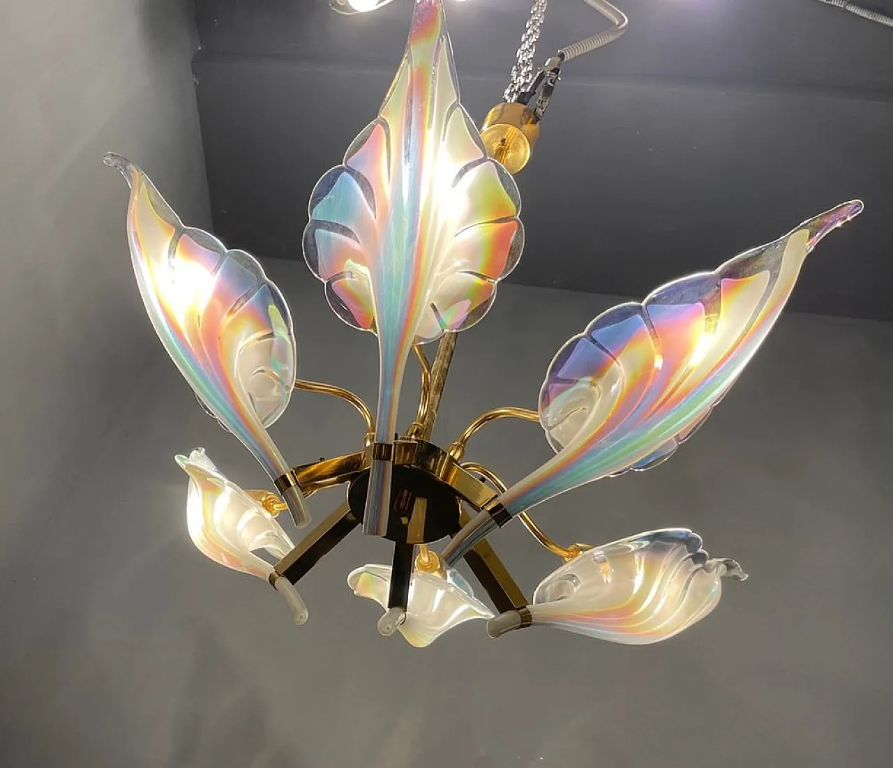 Lampadario in vetro di Murano di Seguso, anni '60 7