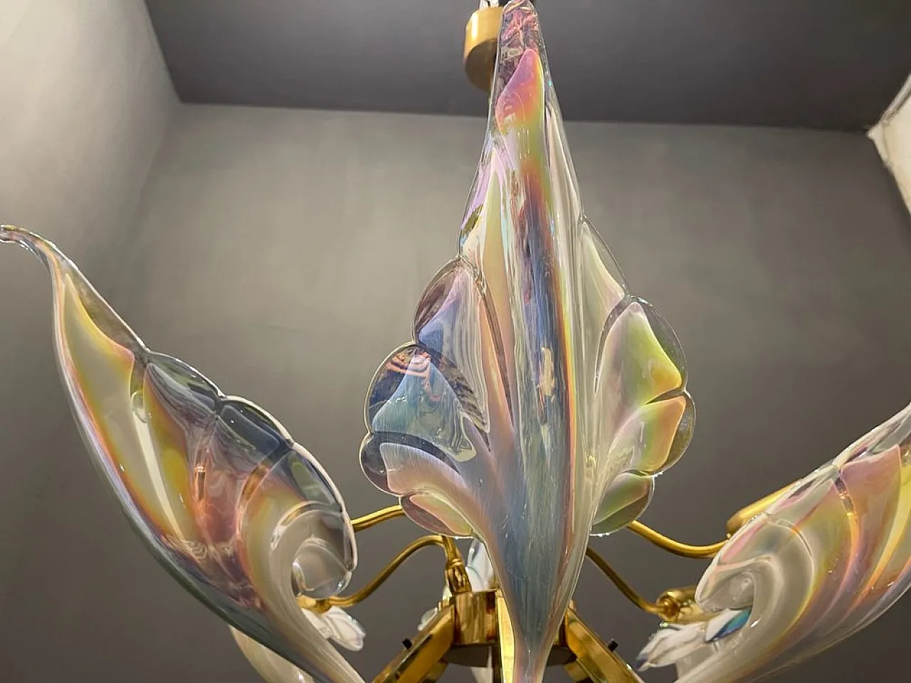 Lampadario in vetro di Murano di Seguso, anni '60 8