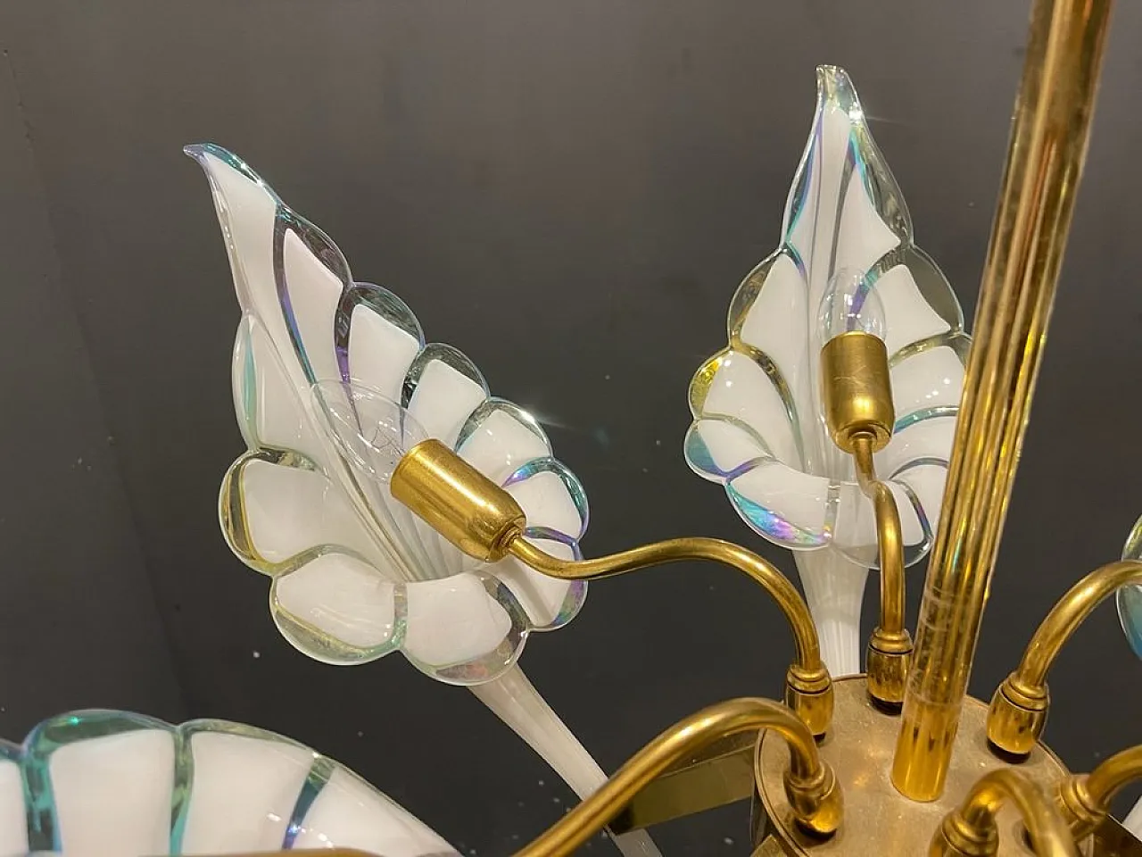 Lampadario in vetro di Murano di Seguso, anni '60 9