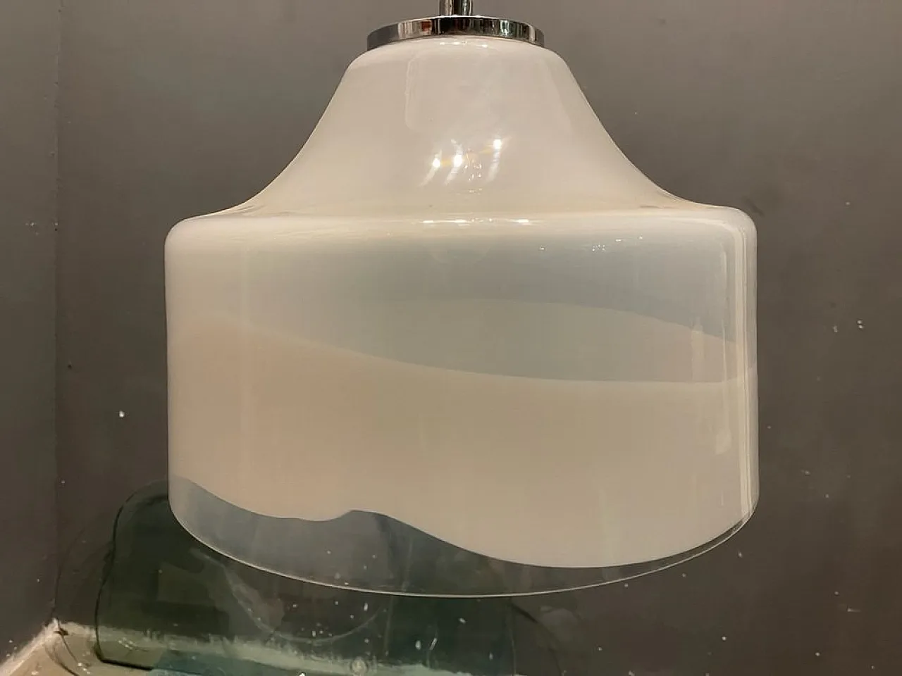 Lampada a sospensione Mid-Century in vetro di Murano e metallo cromato di Mazzega, anni '70 8