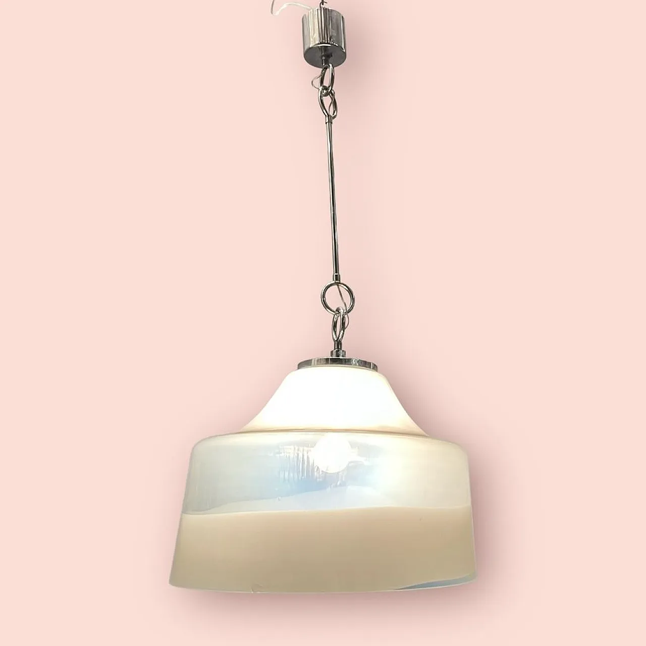 Lampada a sospensione Mid-Century in vetro di Murano e metallo cromato di Mazzega, anni '70 12