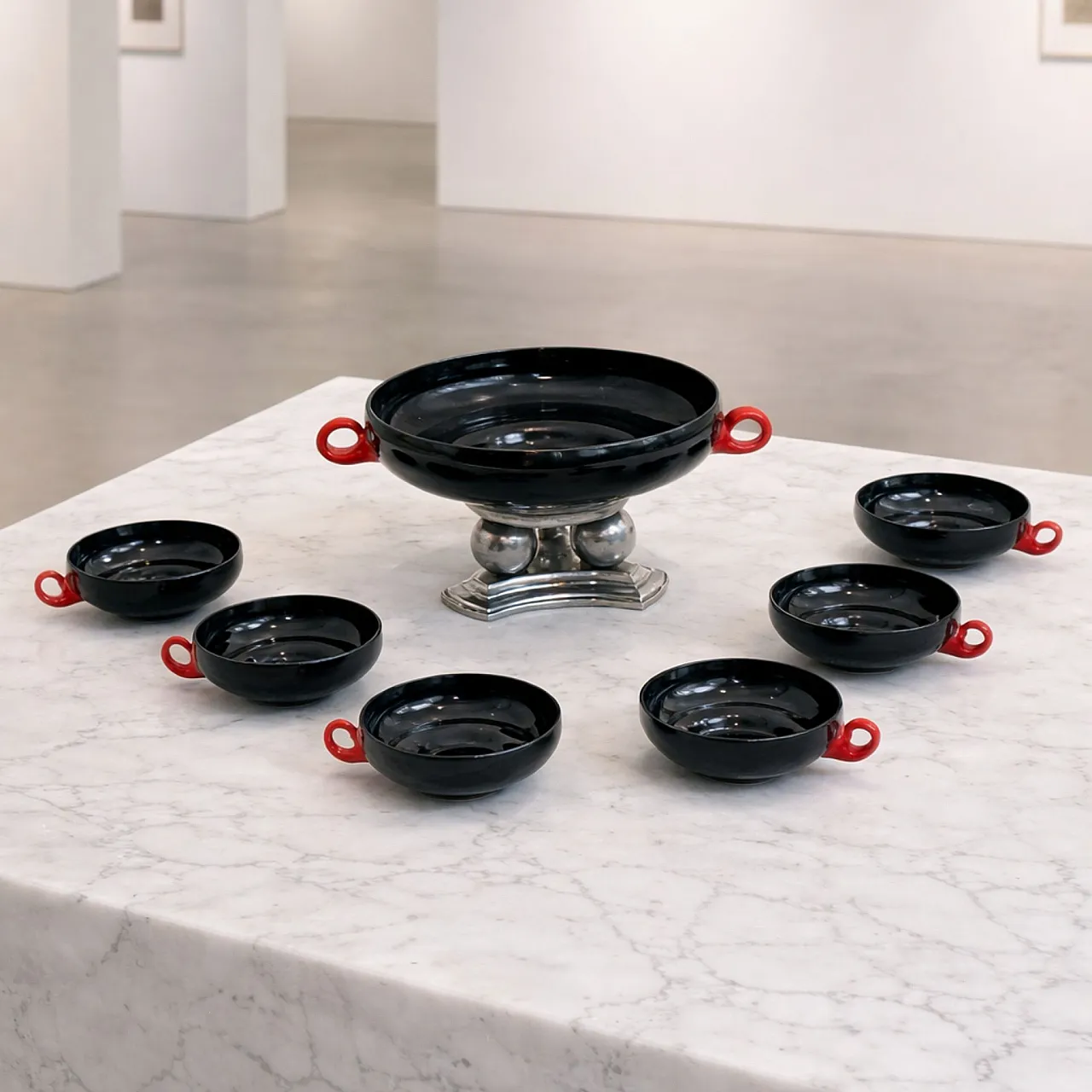 Set da macedonia in vetro Art Déco di Napoleone Martinuzzi per Venini 1