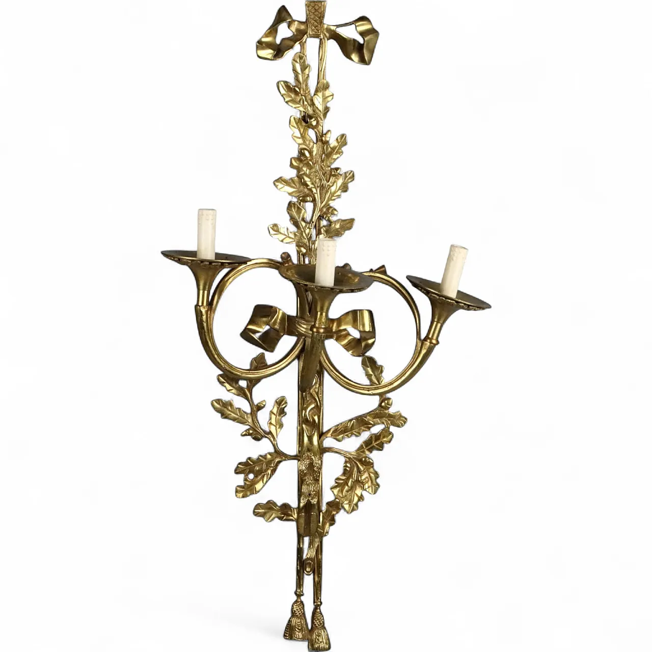 Lampada da parete in bronzo dorato, '800 9