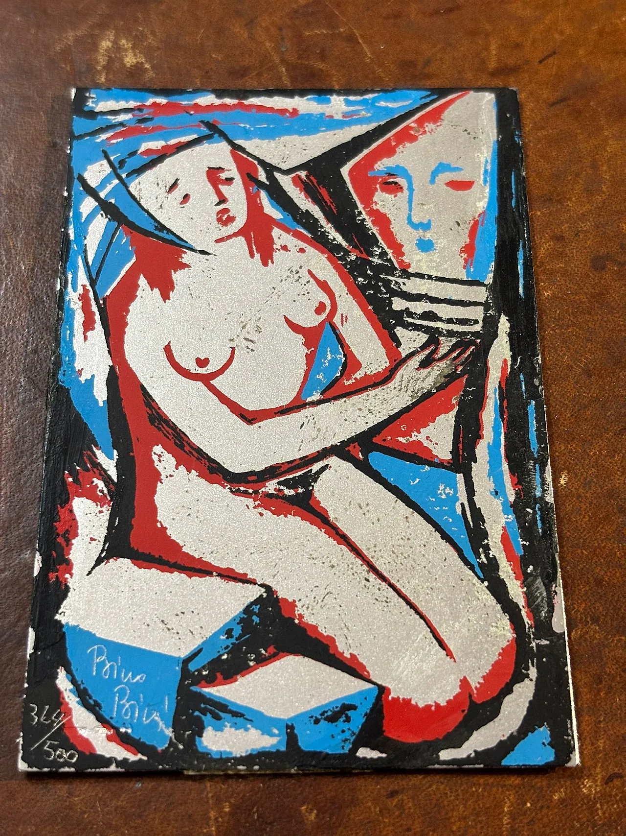 Intergraphy work in Silver by Bino Bini Attesa, 70s 2