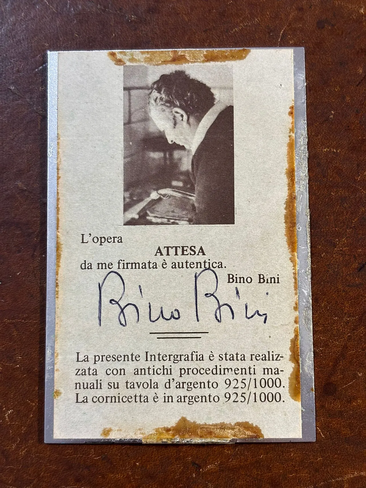 Intergraphy work in Silver by Bino Bini Attesa, 70s 3