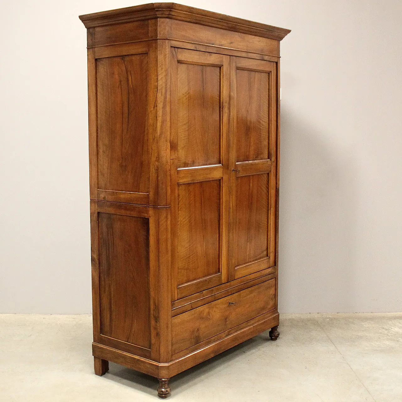 Louis Philippe sideboard wardrobe walnut, 19th century Italian 3