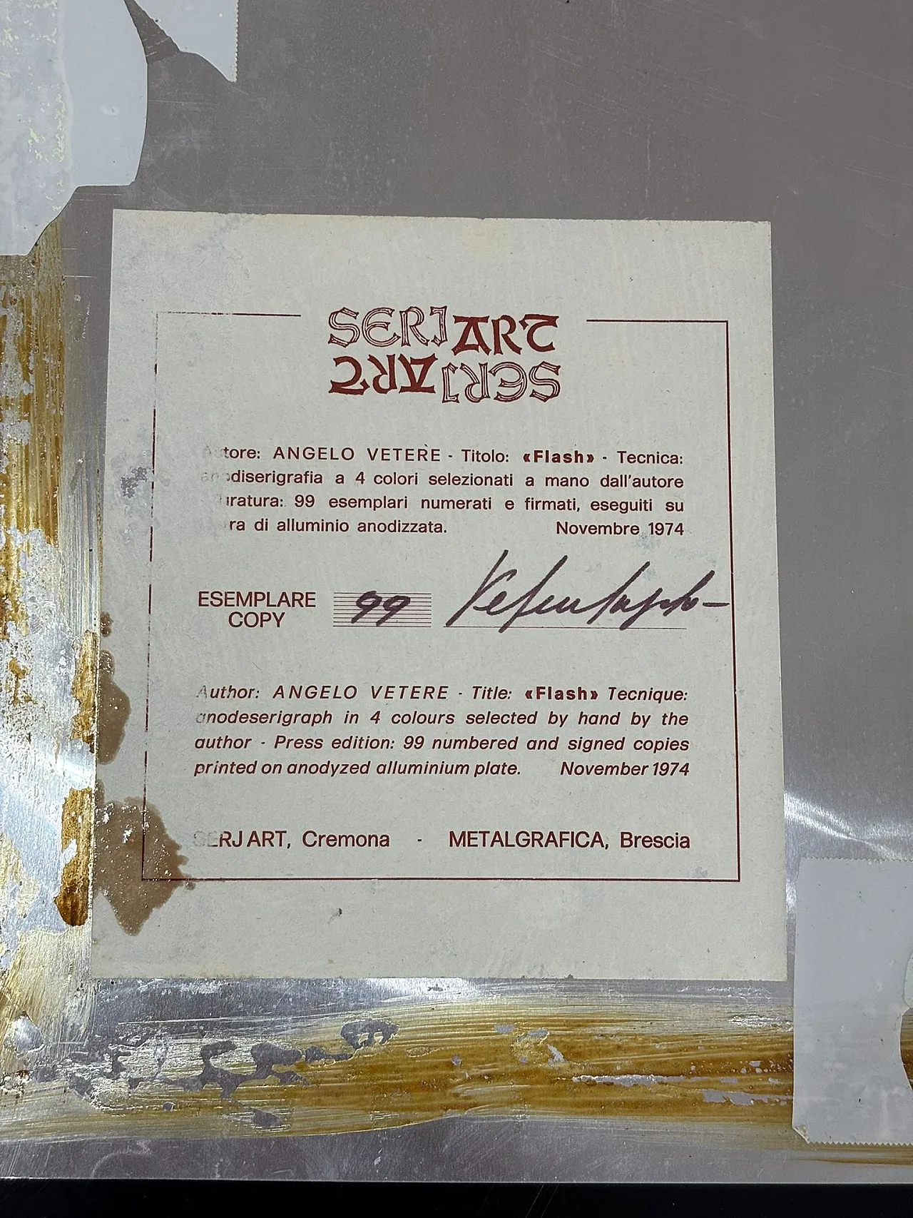 Work by Angelo Vetere entitled Flash, 70s 1