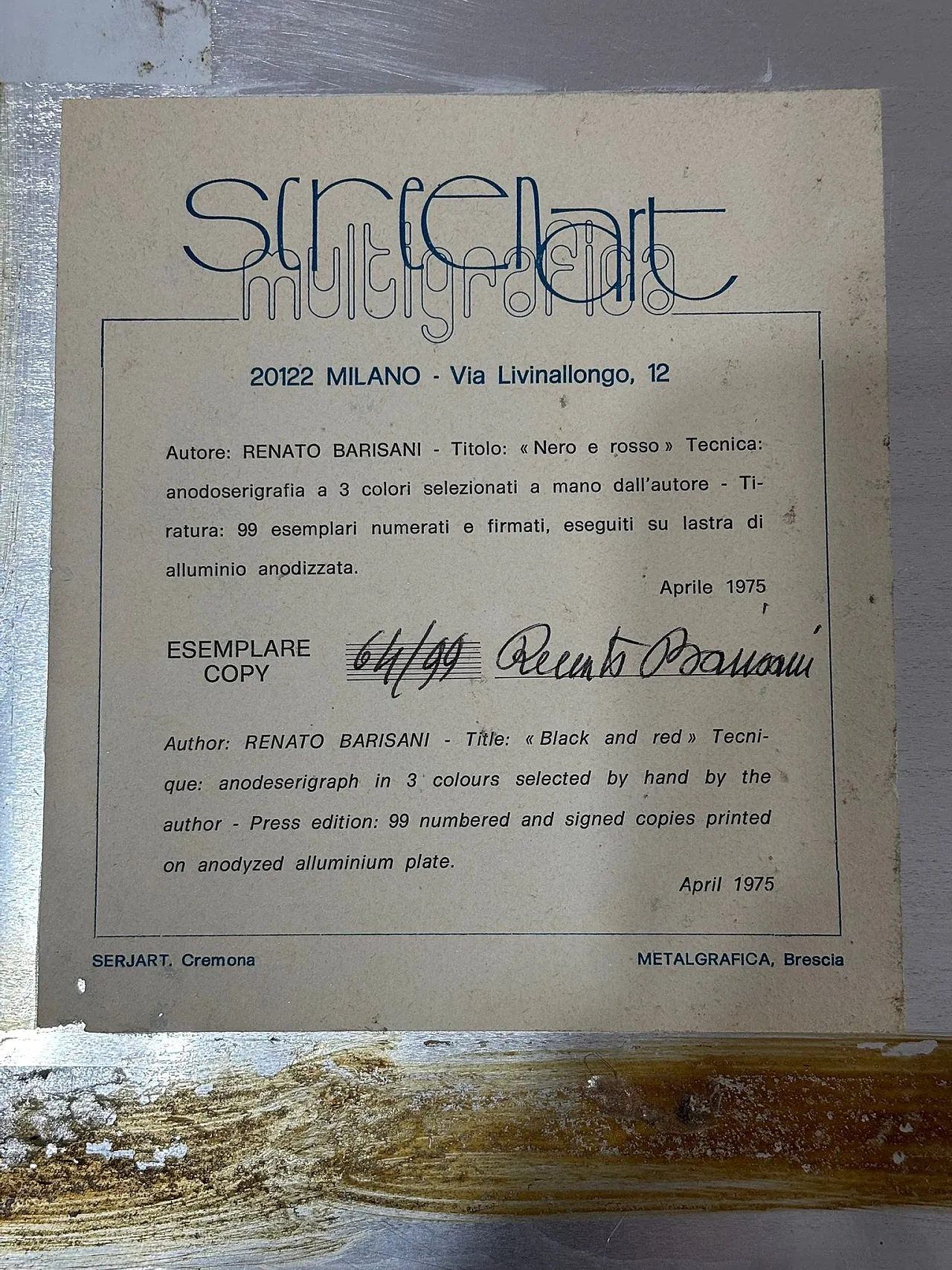 Black and Red by Renato Barisani, late 20th century 1