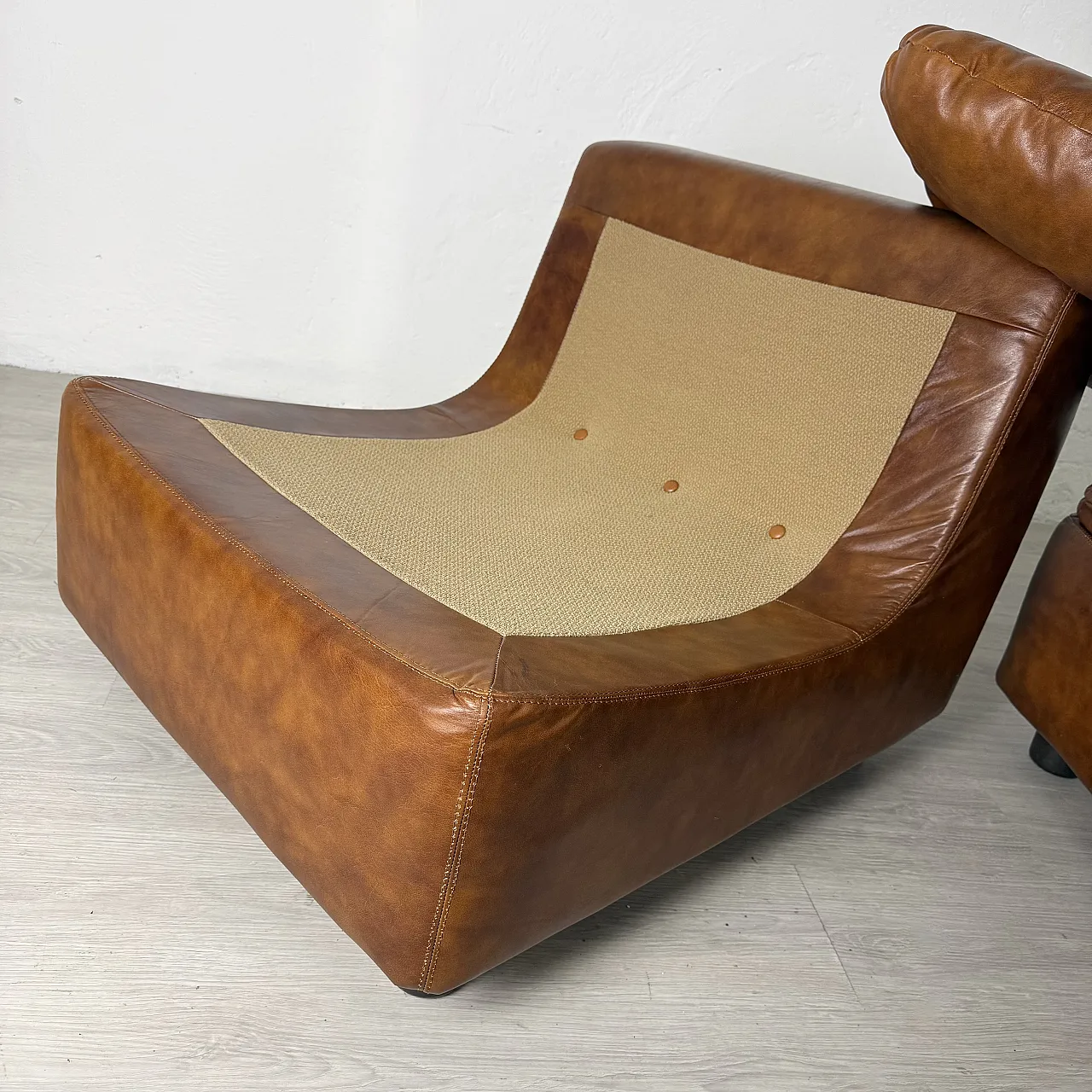 Modular leather sofa, 70s 5