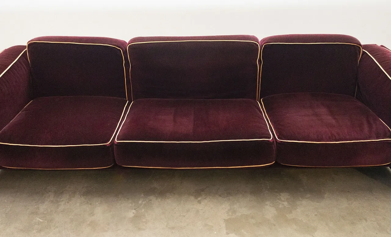 Divano in velluto di Mario Bellini per Cassina, anni '70 3