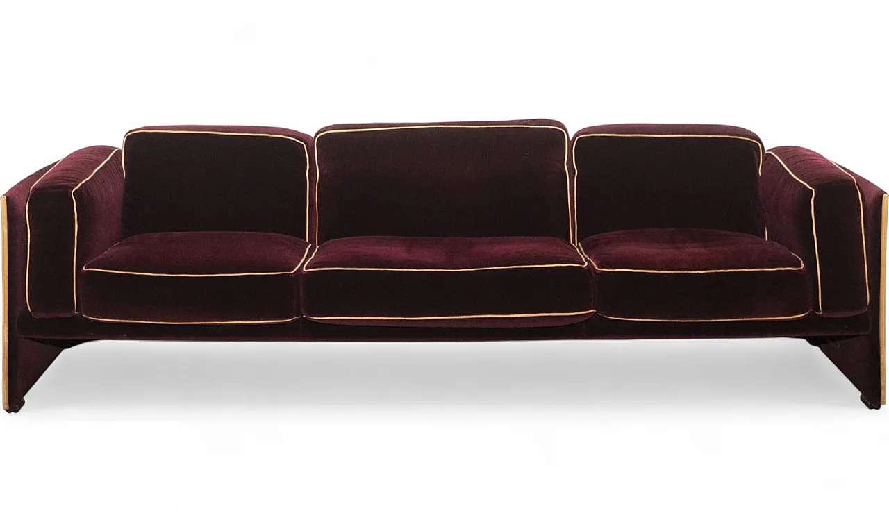 Divano in velluto di Mario Bellini per Cassina, anni '70 14