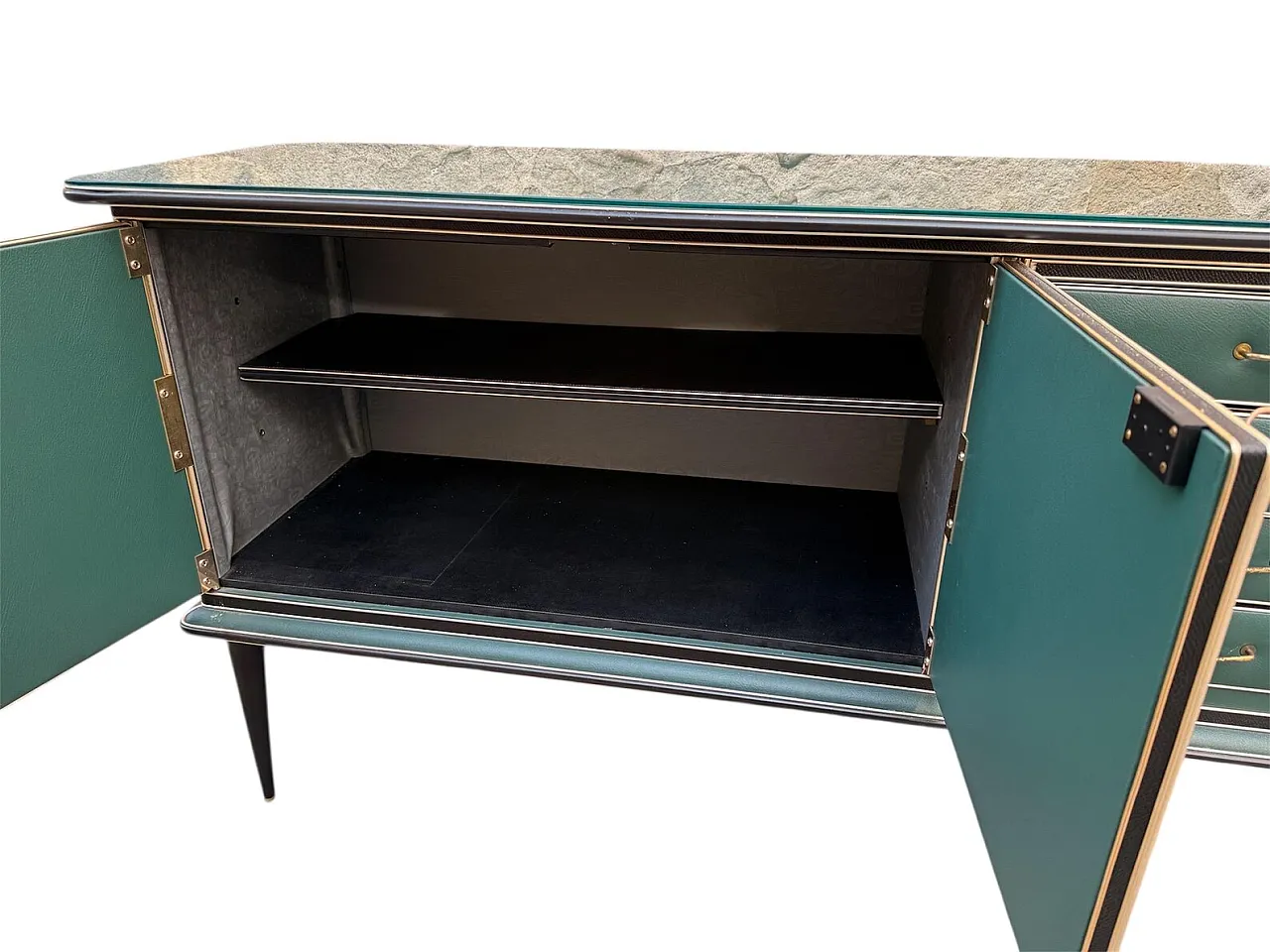 Credenza in lego e vetro di Umberto Mascagni, anni '50 5