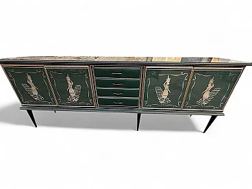 Credenza in lego e vetro di Umberto Mascagni, anni '50