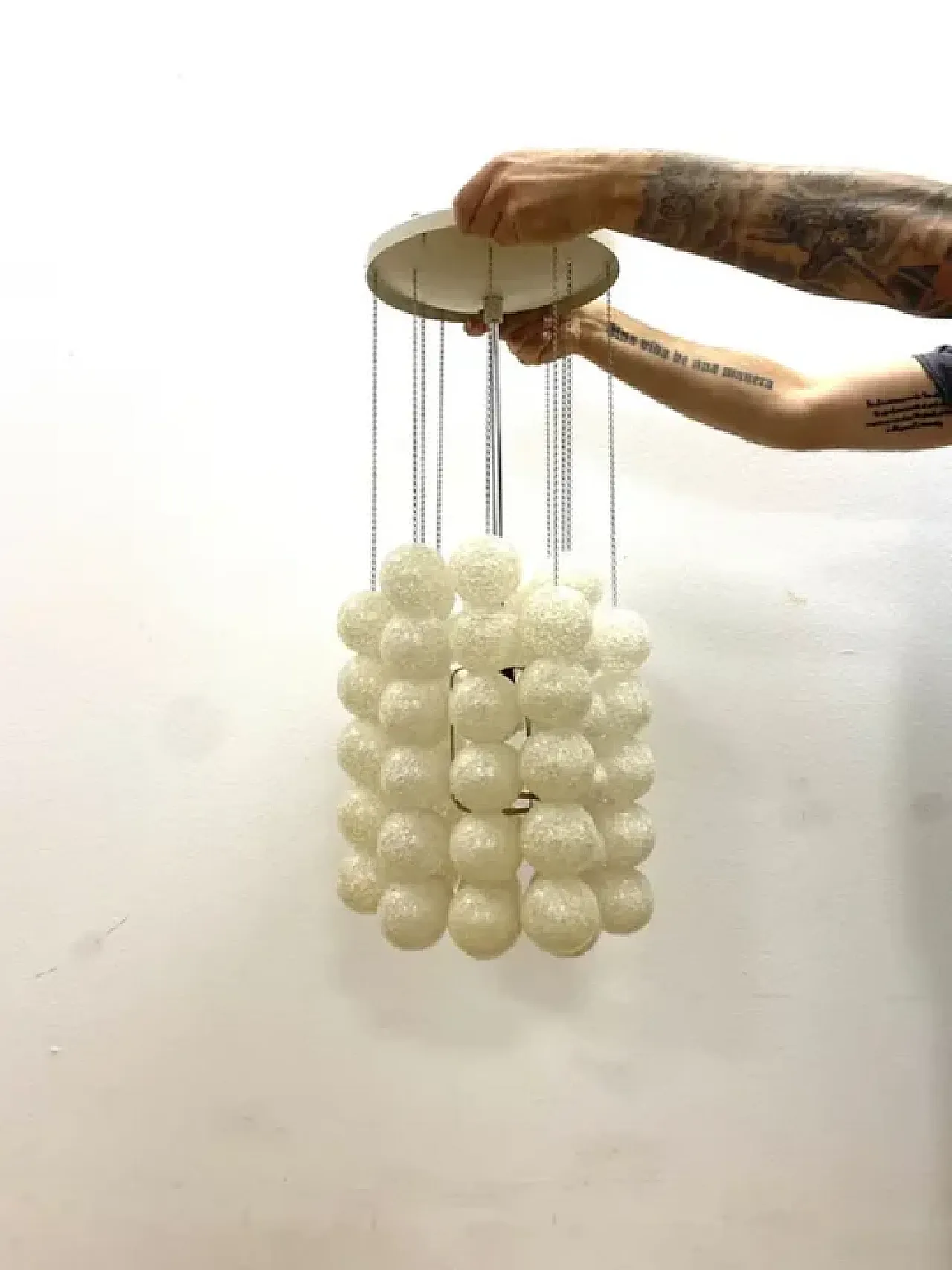 Retro chandelier with plastic balls, 1960s 6