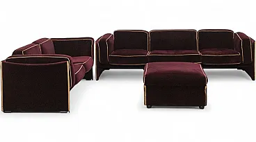 Duc velvet living room set by Mario Bellini for Cassina, 1970s