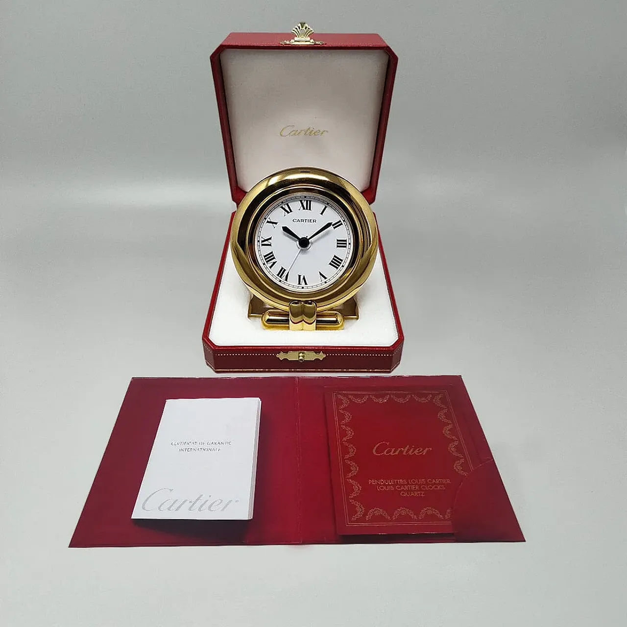 Cartier alarm clock pendulette Colisee, 1990s 6
