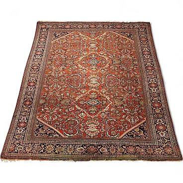 Tappeto Mahall in cotone e lana, nodo grosso, fatto a mano, '900