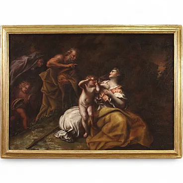 Religious painting, Abraham drives out Hagar and Ishmael, 17th century
