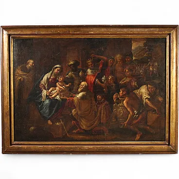 Religious painting Adoration of the Magi, 17th century