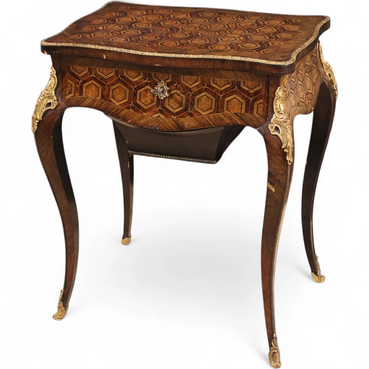 Tavolino da cucito intarsiato Napoleone III, '800 12