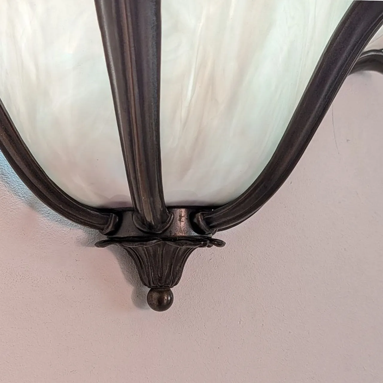 Pair of glass and brass flower sconces by Aureliano Toso, 70s 7