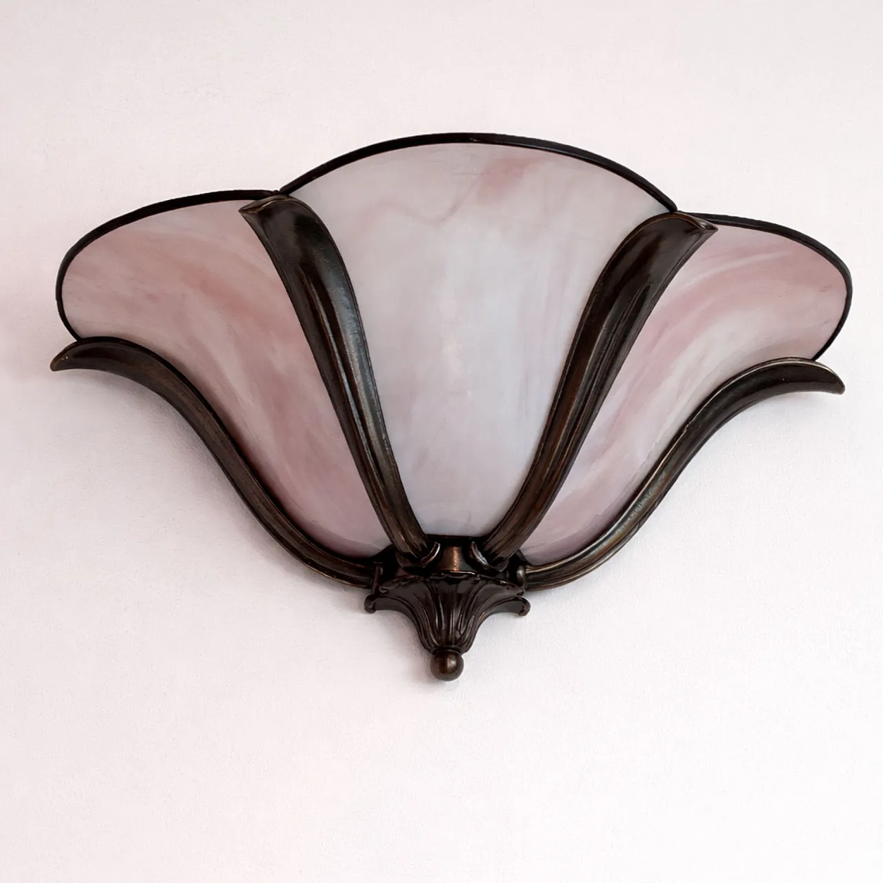 Pair of glass and brass flower sconces by Aureliano Toso, 70s 8