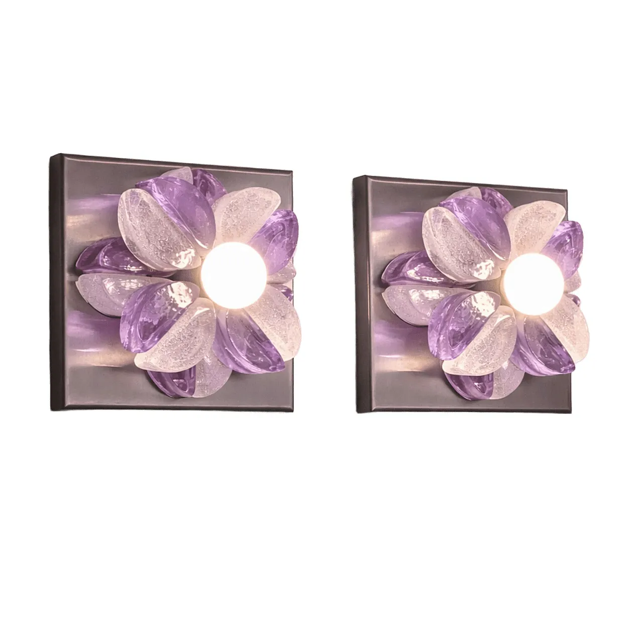 Pair wall lights in Murano glass Albano Poli for Poliarte, 70s 1