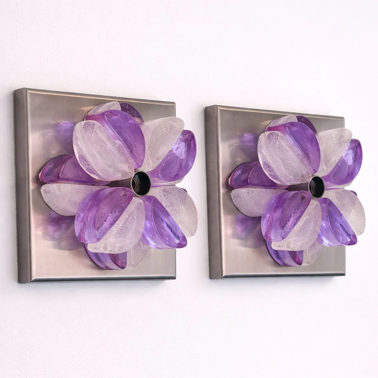 Pair wall lights in Murano glass Albano Poli for Poliarte, 70s 5