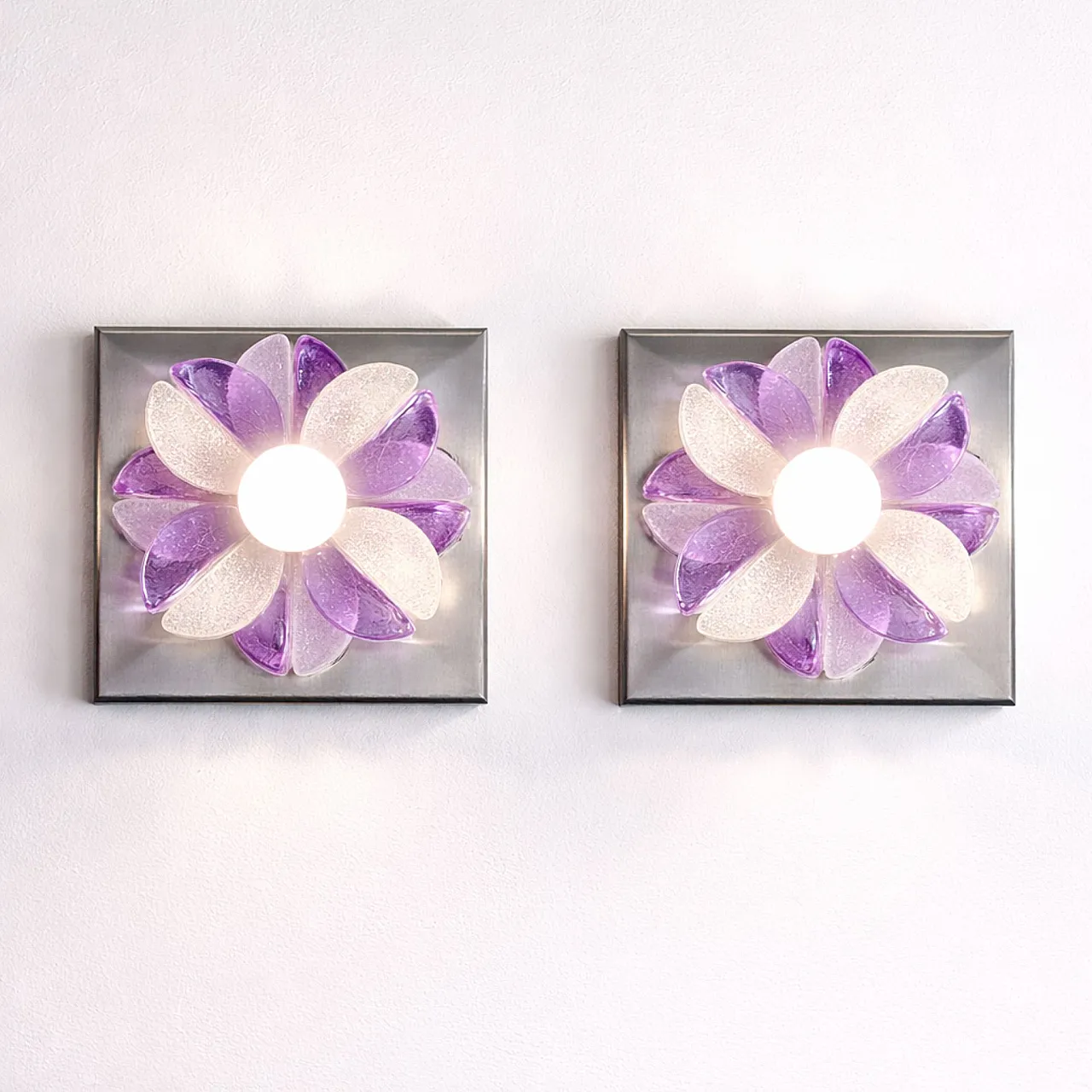 Pair wall lights in Murano glass Albano Poli for Poliarte, 70s 6