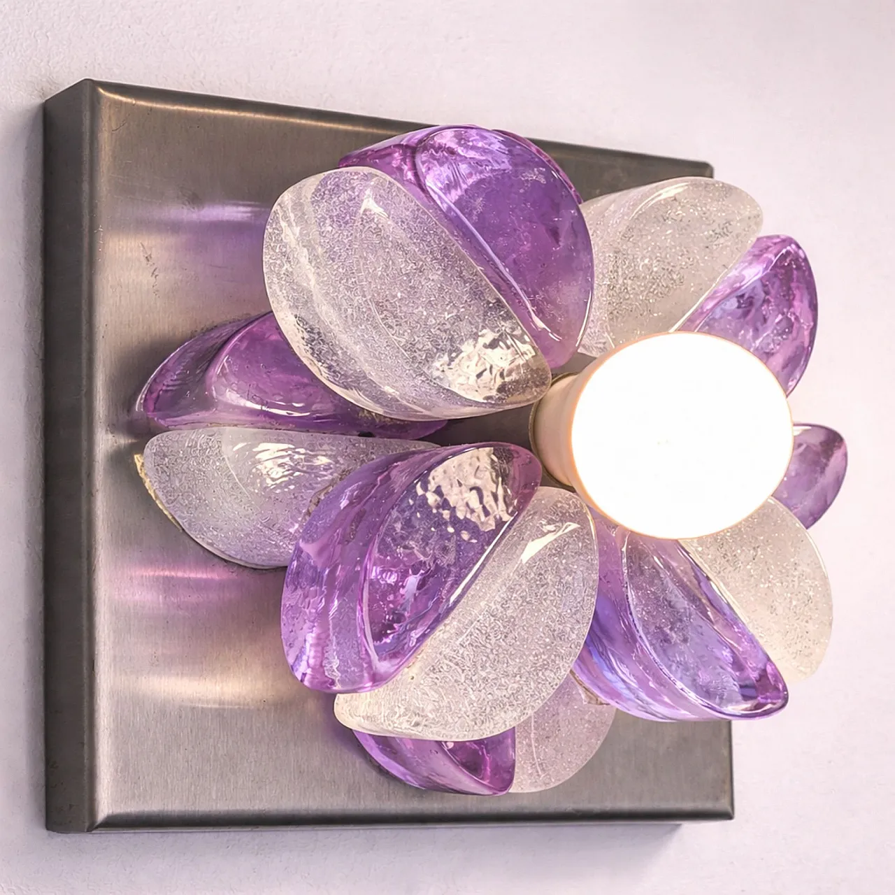 Pair wall lights in Murano glass Albano Poli for Poliarte, 70s 7