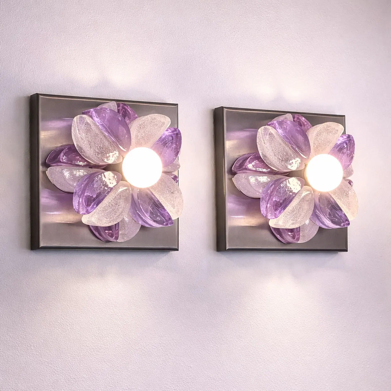 Pair wall lights in Murano glass Albano Poli for Poliarte, 70s 8
