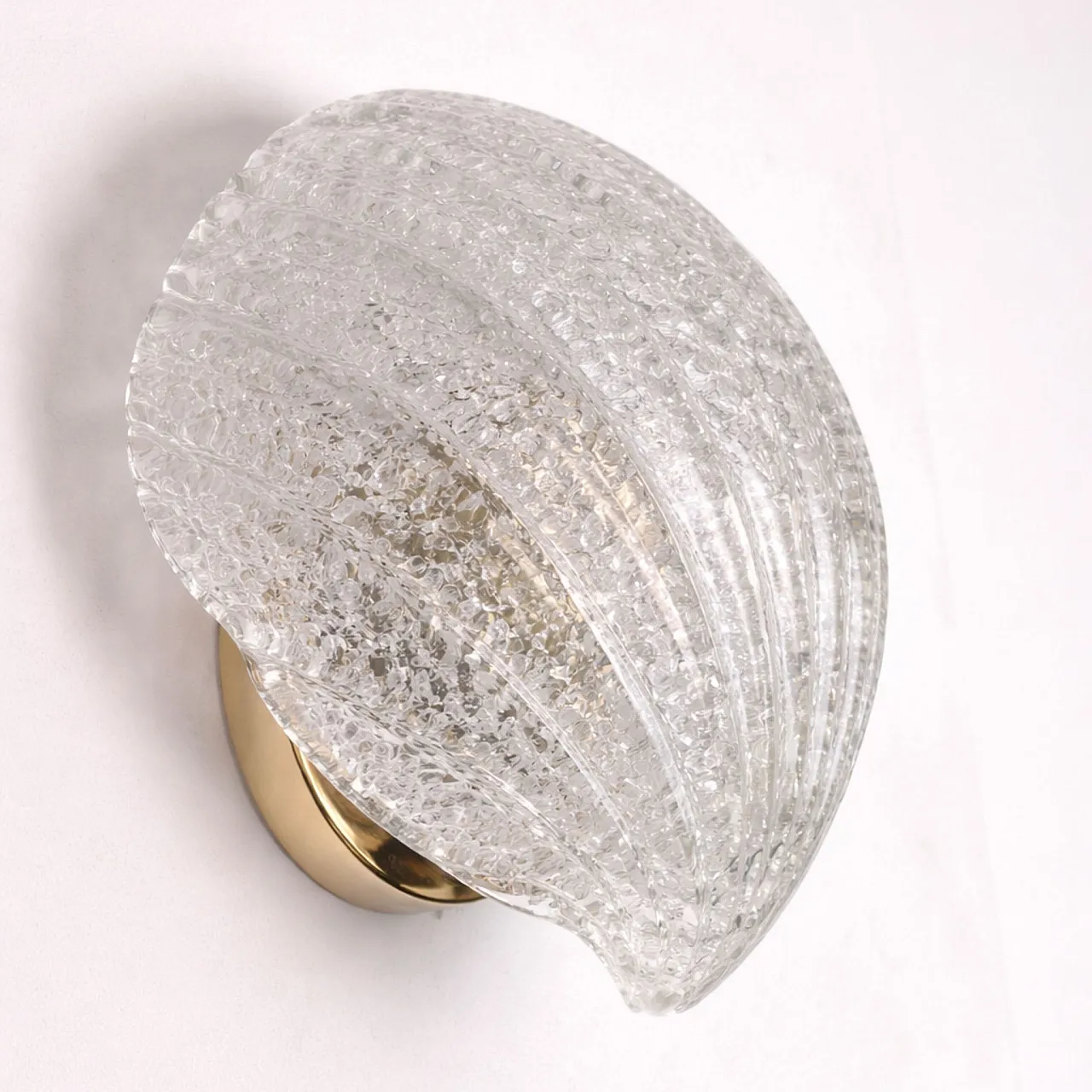 Coppia di applique a foglia di conchiglia Barovier & Toso, anni '90 2