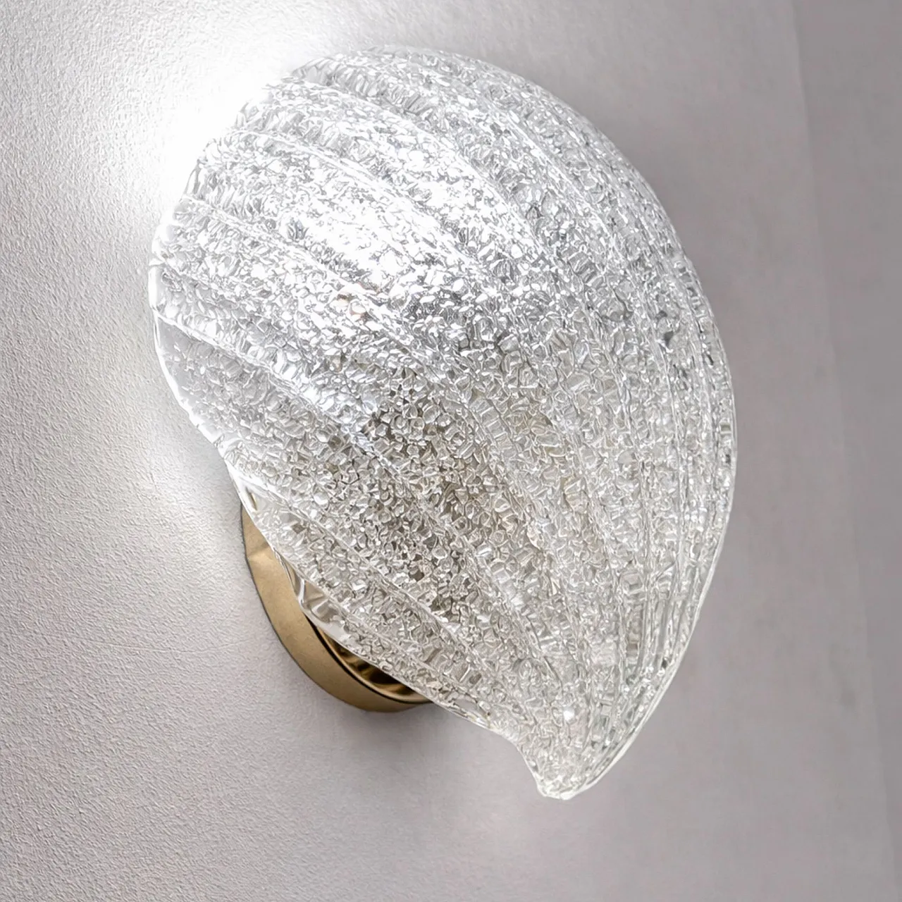 Coppia di applique a foglia di conchiglia Barovier & Toso, anni '90 3