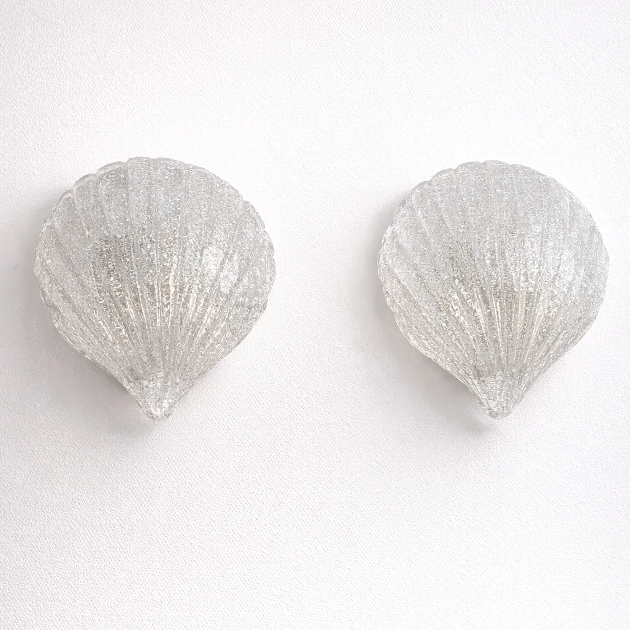 Coppia di applique a foglia di conchiglia Barovier & Toso, anni '90 5