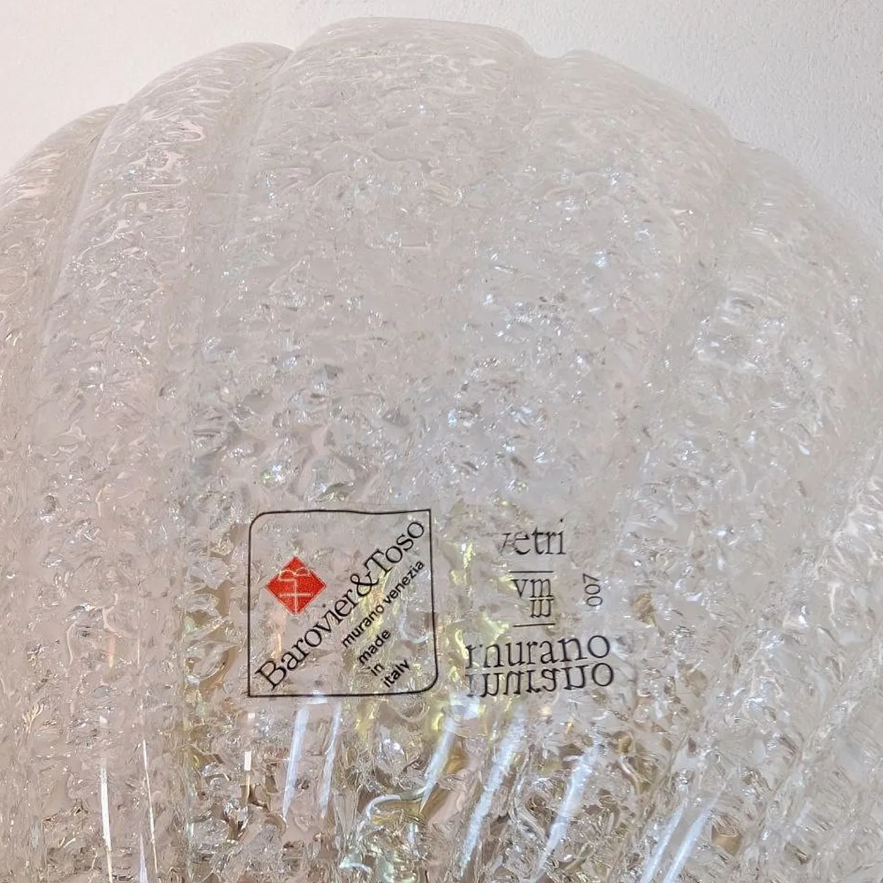 Coppia di applique a foglia di conchiglia Barovier & Toso, anni '90 7