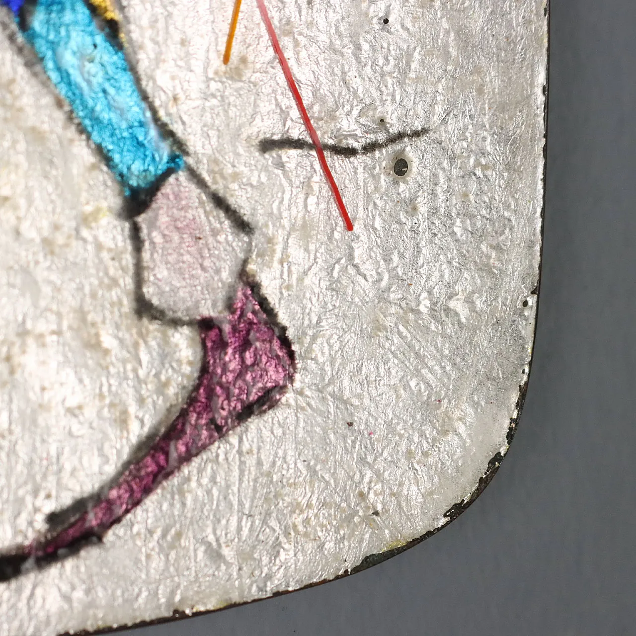 Enameled copper plaque depicting Harlequin, 20th century 6