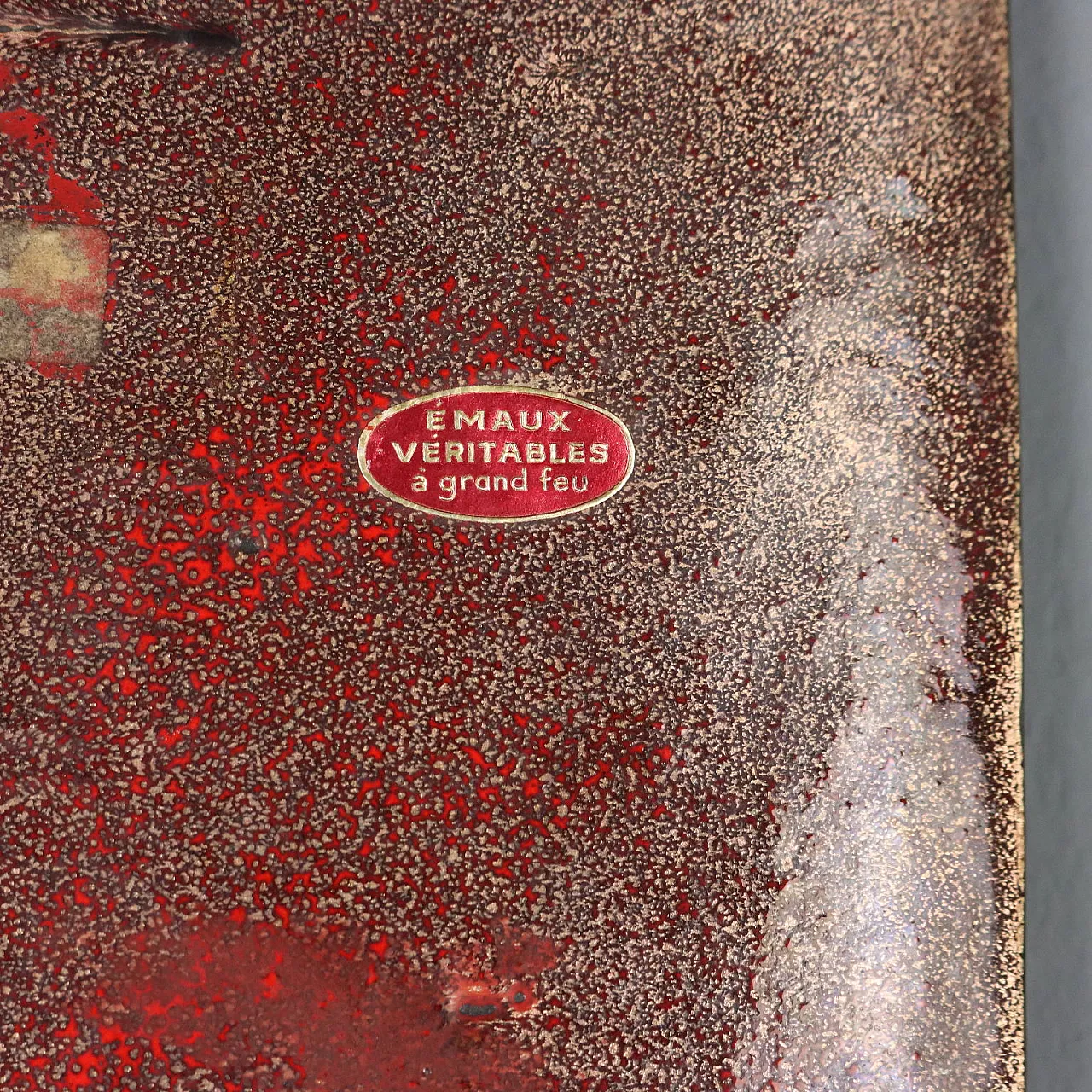 Enameled copper plaque depicting Harlequin, 20th century 9