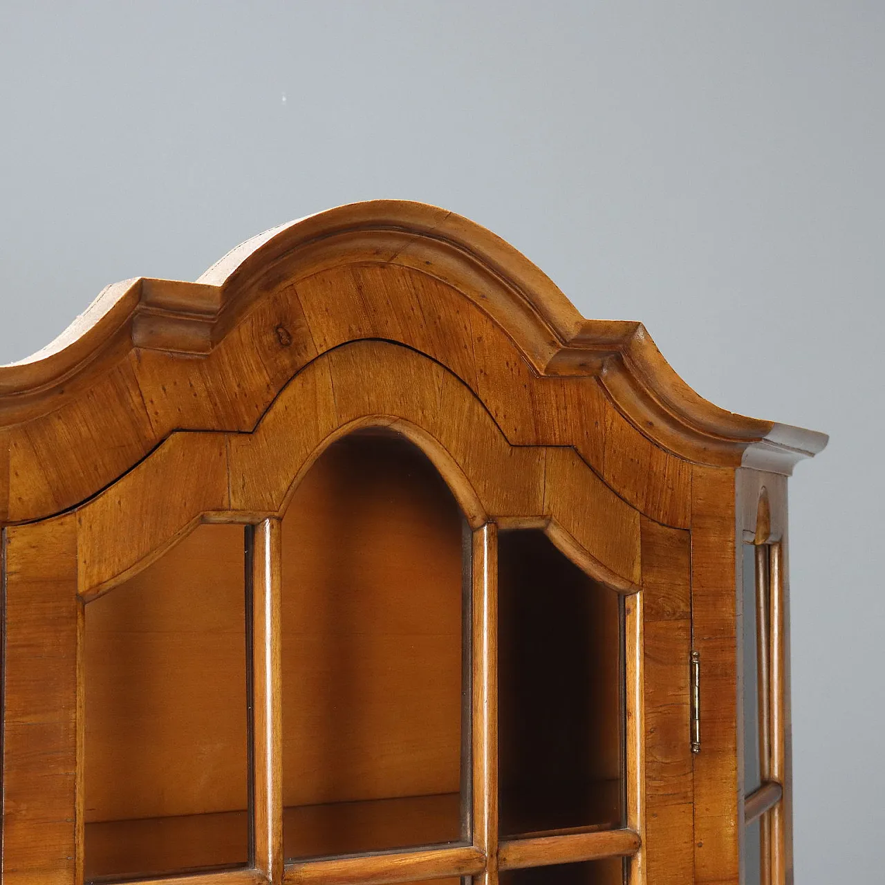 Walnut & glass display cabinet with trapezoidal section, 20th century 5