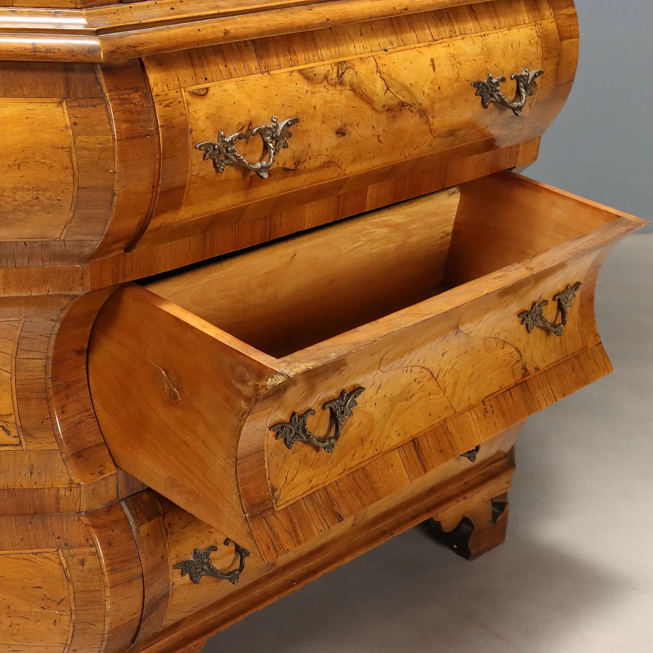 Walnut & glass display cabinet with trapezoidal section, 20th century 8