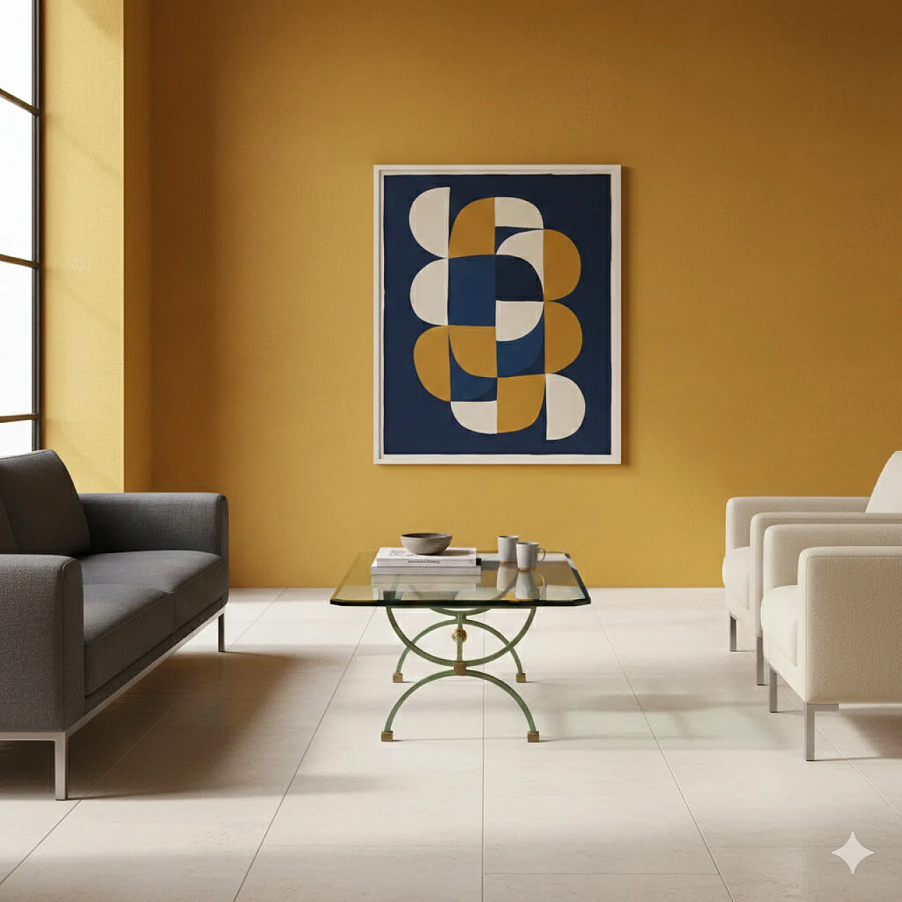 Lacquered metal coffee table with beveled glass top, 20th century 2