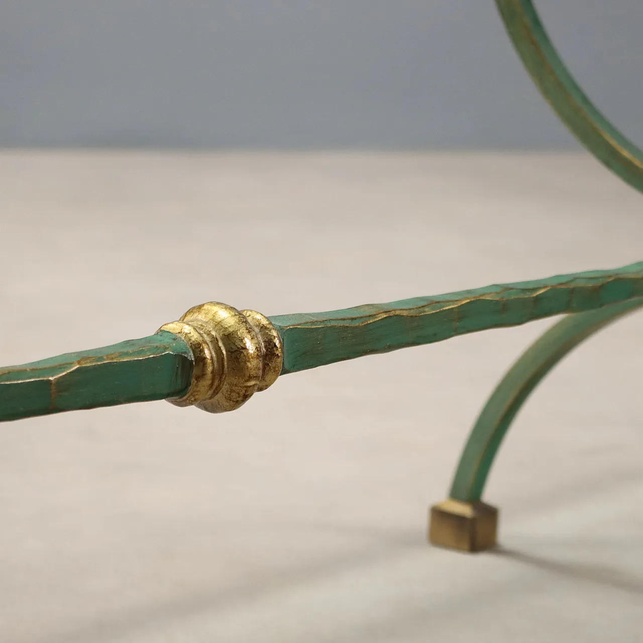 Lacquered metal coffee table with beveled glass top, 20th century 7