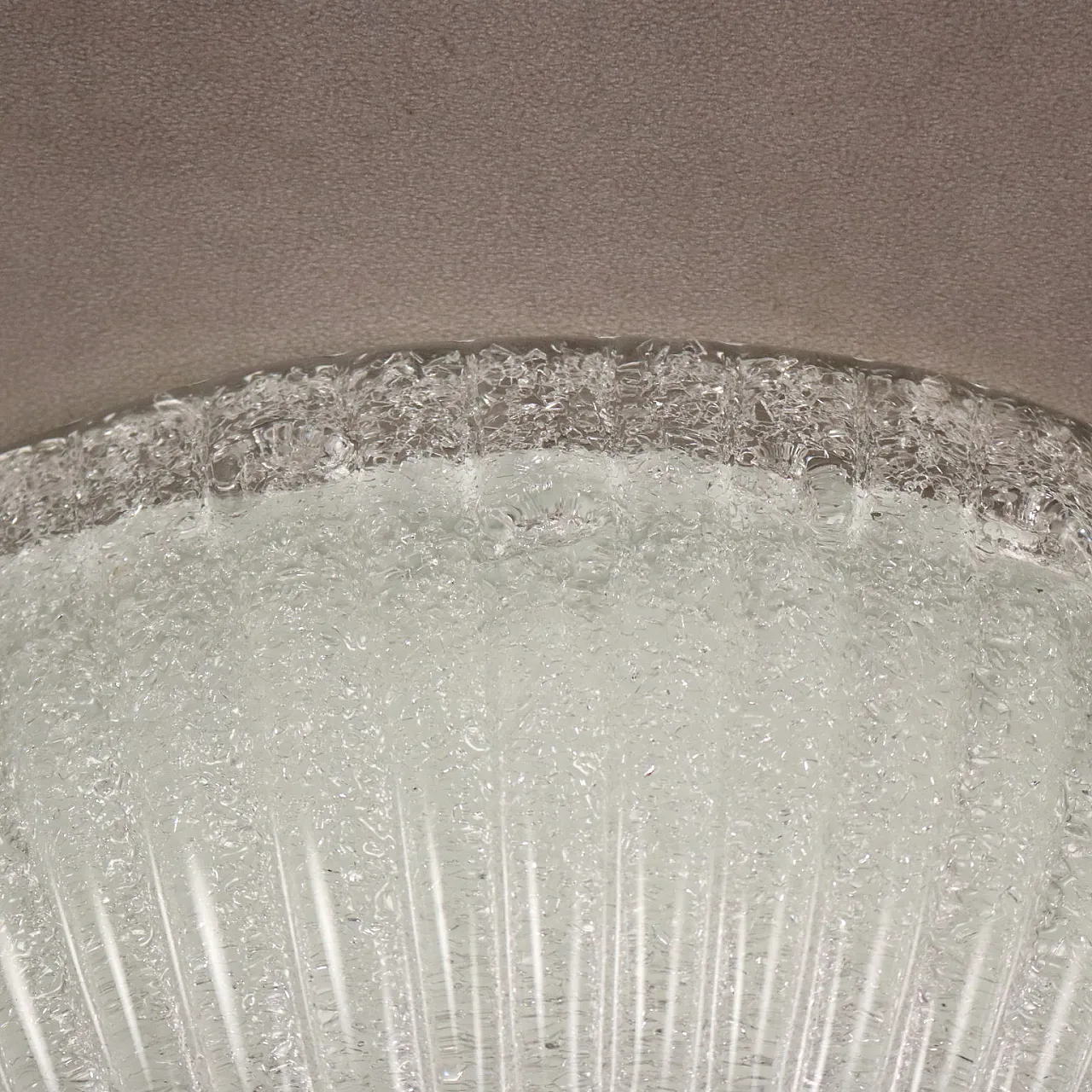 Ceiling lamp with diffuser in worked Murano glass, 20th century 7
