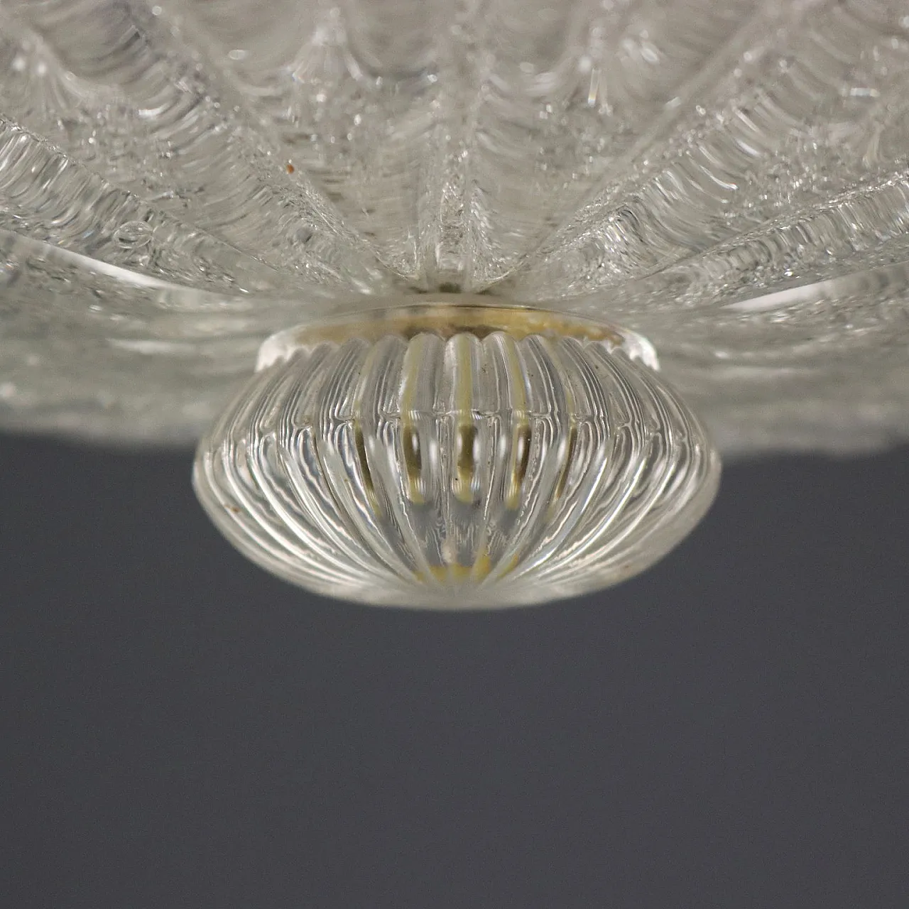 Ceiling lamp with diffuser in worked Murano glass, 20th century 8