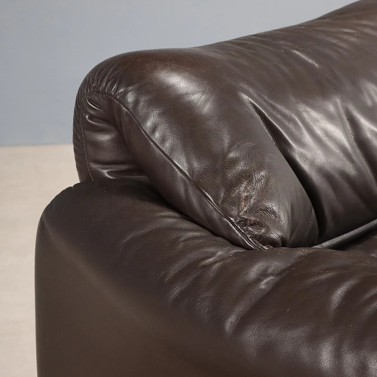 Sofa with foam padding and leather upholstery, 20th century 4