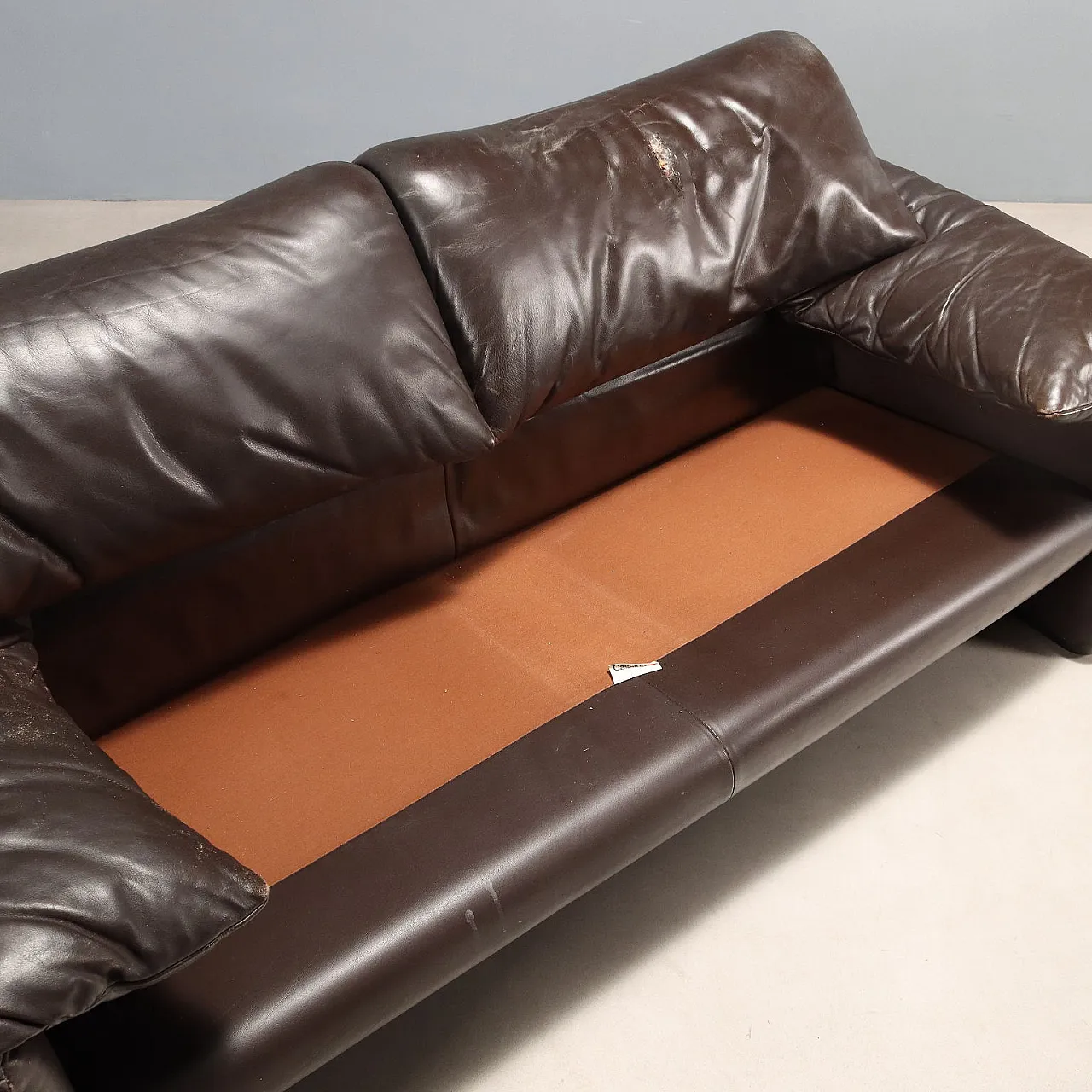 Sofa with foam padding and leather upholstery, 20th century 8