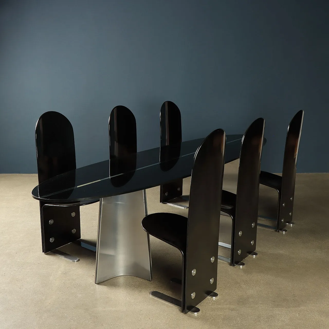 6 Sedie Pellicano di Luigi Saccardo per Arrmet, anni '80 8